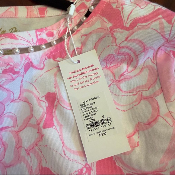Lilly Pulitzer Clairmont Pearl Knit Top - Confetti Pink Rosanna